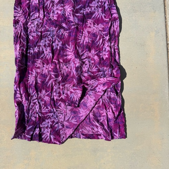 Amanda Smith II Vintage 100% Silk Purple Floral Sleeveless Maxi Dress Sz 1X - Picture 3 of 8